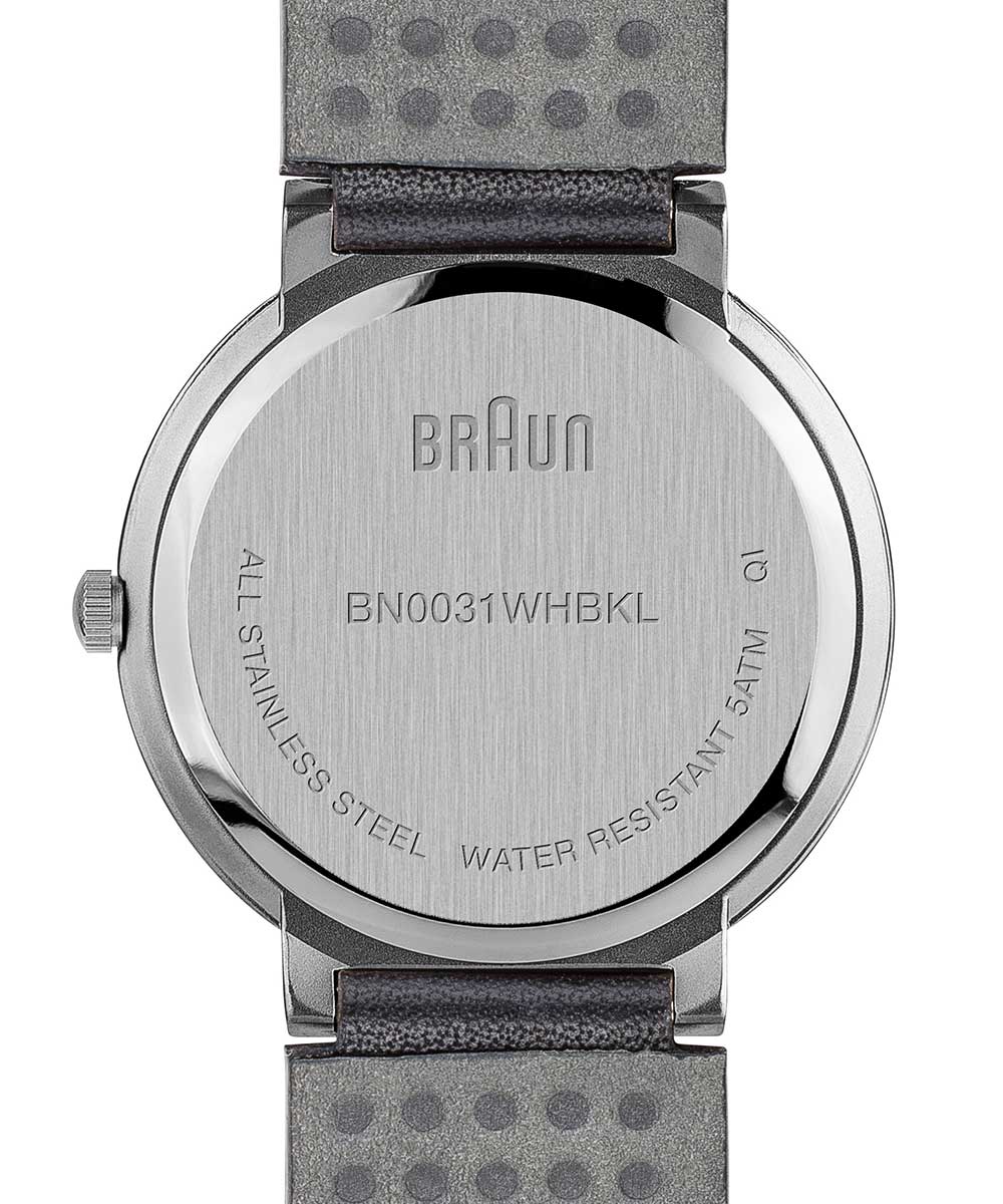 BRAUN(ブラウン)腕時計 BN0031WHBKL ブラックレザー 白文字盤